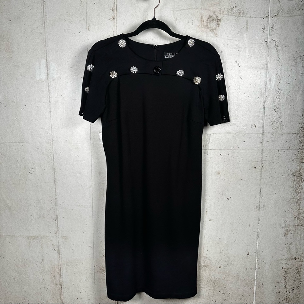 Badgley Mishka black short‎ sleeve rhinestone dress size M